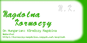 magdolna kormoczy business card