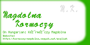 magdolna kormoczy business card